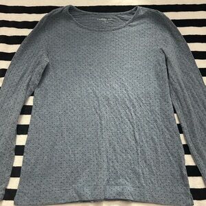 Lands' End Women's Heathered Blue Long Sleeve Tee